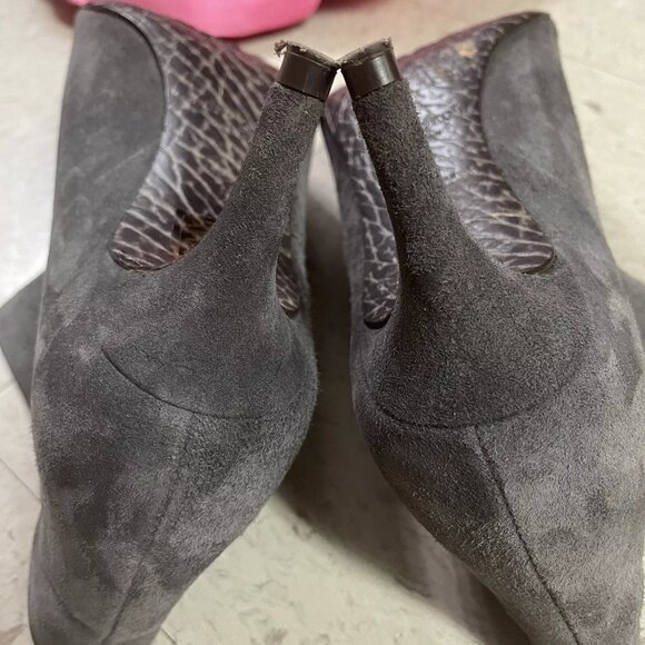 PEDRO GARCIA Ankle Boots Booties‎ Low Heels Gray Suede Leather - Picture 9 of 10